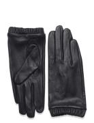 Leather Glove W Elastic At Wri Accessories Gloves Finger Gloves Black ...