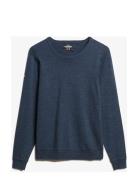 Merino Crew Jumper Tops T-Langærmet Skjorte Navy Superdry