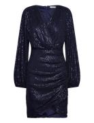 Leija Sparkling Wrap Dress Dresses Wrap Dresses Navy Bubbleroom