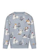 Sweater Snowman Story Tops Sweatshirts & Hoodies Sweatshirts Blue Lind...