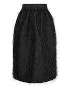 Amina - Frayed Jacquard Rd Skirts Knee-length & Midi Skirts Black Day ...