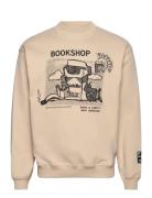 Book Shop Crewneck Tops Sweatshirts & Hoodies Sweatshirts Beige Pas De...