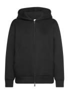 Viscose Bonded Ck Emb Zip Hoodie Tops Sweatshirts & Hoodies Hoodies Bl...