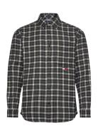 Tjm Badge Flannel Shirt Ext Tops Shirts Casual Black Tommy Jeans