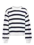 Knit Striped Sweater Tops Sweatshirts & Hoodies Sweatshirts White Mang...