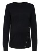 Olmbeatrice Ls O-Neck Button Knt Tops Knitwear Jumpers Black Only Mate...