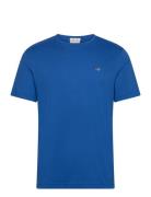 Reg Shield Ss T-Shirt Tops T-Kortærmet Skjorte Blue GANT