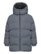 Hood Quilted Coat Outerwear Jackets & Coats Winter Jackets Blue Mango