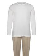 L/S Pant Set Pyjamas Nattøj Beige Calvin Klein