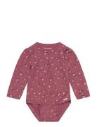 Body Ls Aop Bodies Long-sleeved Pink Minymo