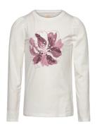 T-Shirt Ls Tops T-shirts Long-sleeved T-Skjorte White Creamie