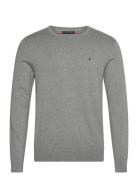 Core Essential Cotton Crew Neck Tops Knitwear Round Necks Grey Tommy H...