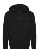 Laze Hoodie Tops Sweatshirts & Hoodies Hoodies Black HUGO