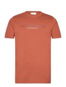 Copenhagen Print Tee S/S Tops T-Kortærmet Skjorte Orange Lindbergh