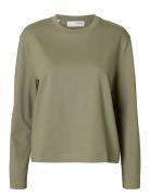 Slfessential Ls Boxy Tee Noos Tops T-shirts & Tops Long-sleeved Green ...