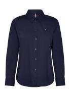 Nos Stretch Regular Ls Shirt Tops Shirts Long-sleeved Navy Tommy Hilfi...