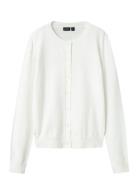 Nlfdancy Ls Short Knit Cardigan Tops Knitwear Cardigans White LMTD