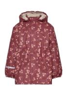 Rain Jacket - Aop, W. Fleece Outerwear Rainwear Jackets Pink CeLaVi