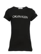 Institutional Slim T-Shirt Tops T-Kortærmet Skjorte Black Calvin Klein