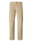 Slh196-Straight Miles Cord Pant W Noos Bottoms Trousers Chinos Beige S...