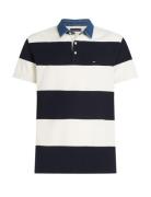 Rugby Stripe Relaxed Polo Tops Polos Short-sleeved Navy Tommy Hilfiger