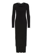 Dual Dress Black Thin Jersey Designers Maxi Dress Black Hope