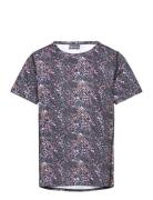 Sport T-Shirt S/S - Aop Tops T-Kortærmet Skjorte Navy Color Kids