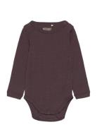 Body Ls Wool Bodies Long-sleeved Burgundy Huttelihut