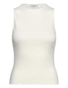 Ribbed Cotton Top Tops T-shirts & Tops Sleeveless White Mango