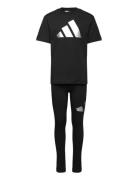 Lg Glam Set Sport Sets With Short-sleeved T-shirt Black Adidas Sportsw...