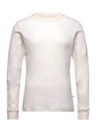 Wwemil Waffle Ls T-Shirt Tops T-Langærmet Skjorte White Double A By Wo...