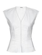 Fitted Top Tops T-shirts & Tops Sleeveless White Weekday