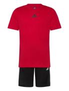 J Tr-Es 3S Set Sport Sets With Short-sleeved T-shirt Red Adidas Sports...