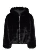 Hooded Faux Fur Jacket Outerwear Faux Fur Black Monki