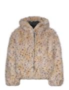 Hooded Faux Fur Jacket Outerwear Faux Fur Beige Monki