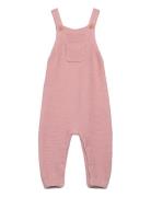 Cotton Knit Dungarees Bottoms Dungarees Pink Mango