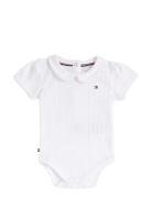 Essential Pointelle Body Ss Bodies Short-sleeved White Tommy Hilfiger