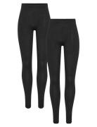 Pcamelia Leggings 2-Pack Jrs Noos Bc Bottoms Leggings Black Pieces