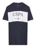 Cut And Sew College Uspa Ss T-Shirt Tops T-Kortærmet Skjorte Navy U.S....