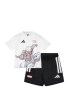 Lk Mrvl Sm Tset Sport Sets With Short-sleeved T-shirt White Adidas Spo...