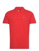 Tjm Slim Placket Polo Ext Tops Polos Short-sleeved Red Tommy Jeans