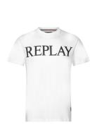 T-Shirt Regular Replay Basics Tops T-Kortærmet Skjorte White Replay