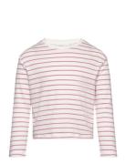 100% Cotton Striped T-Shirt Tops T-shirts Long-sleeved T-Skjorte Pink ...