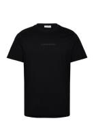 Lindbergh Print Tee S/S Tops T-Kortærmet Skjorte Black Lindbergh