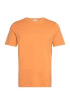 Lindbergh Print Tee S/S Tops T-Kortærmet Skjorte Orange Lindbergh