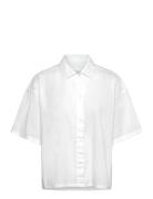 S/S Button Down Tops Shirts Short-sleeved White Calvin Klein