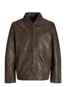 Jorcrincle Leather Jkt Styd Aw24 Læderjakke Skindjakke Brown Jack & J ...