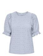 Onlnew Smilla S/S Puff Top Jrs Tops Blouses Short-sleeved Blue ONLY