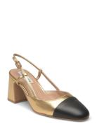 Zeina Sandal Shoes Sling Backs Heeled Slingbacks Gold Steve Madden