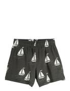 Sailing Boats Aop Shorts Bottoms Shorts Black Mini Rodini